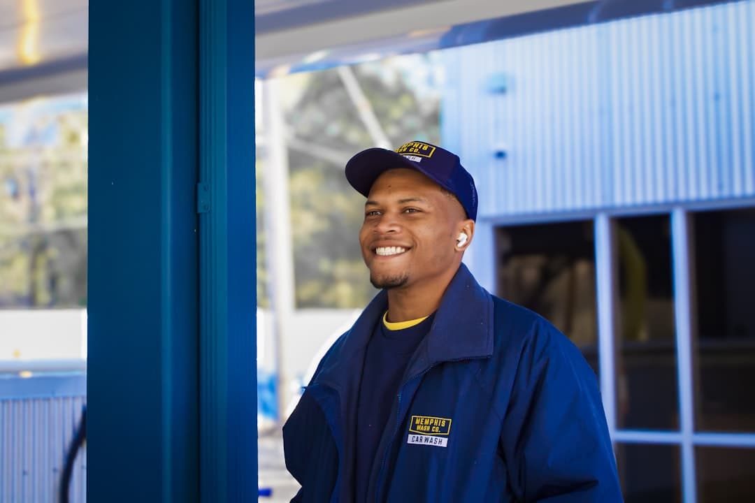Professional cleaning worker